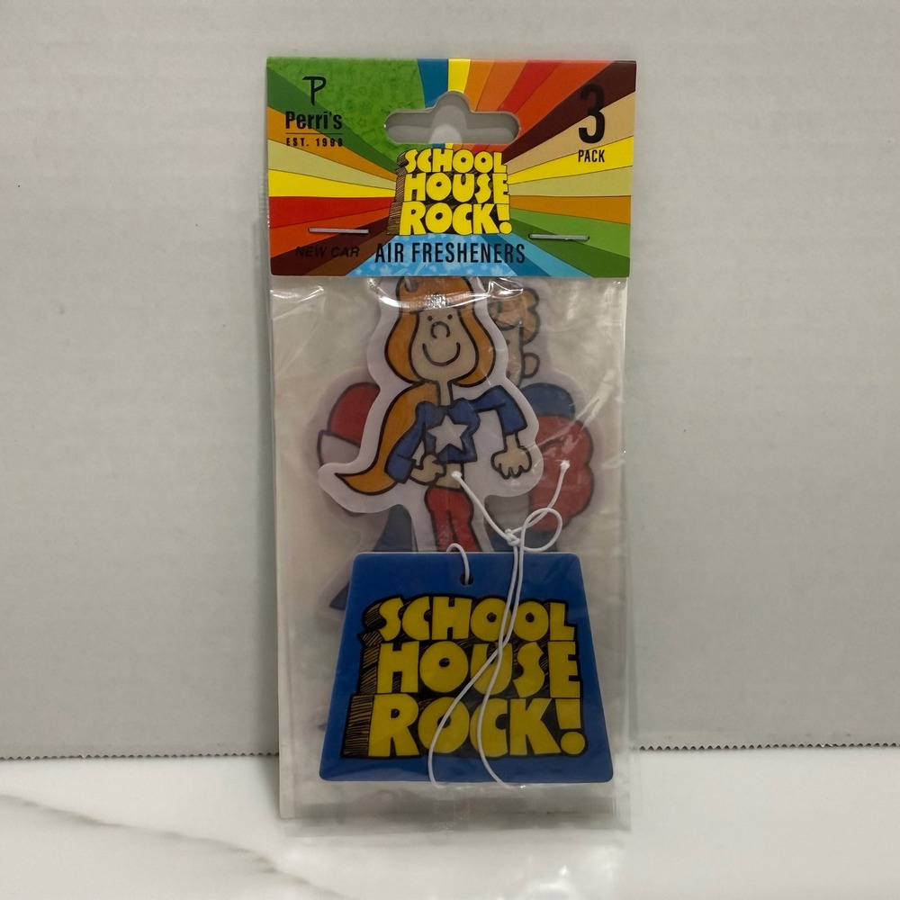 Schoolhouse Rock Car Air Freshener Variety 3 Pack New Car Scent New Sealed Retro